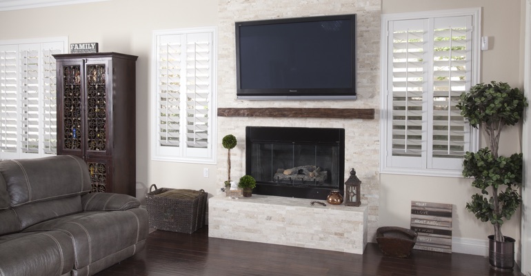 polywood shutters in San Antonio family room